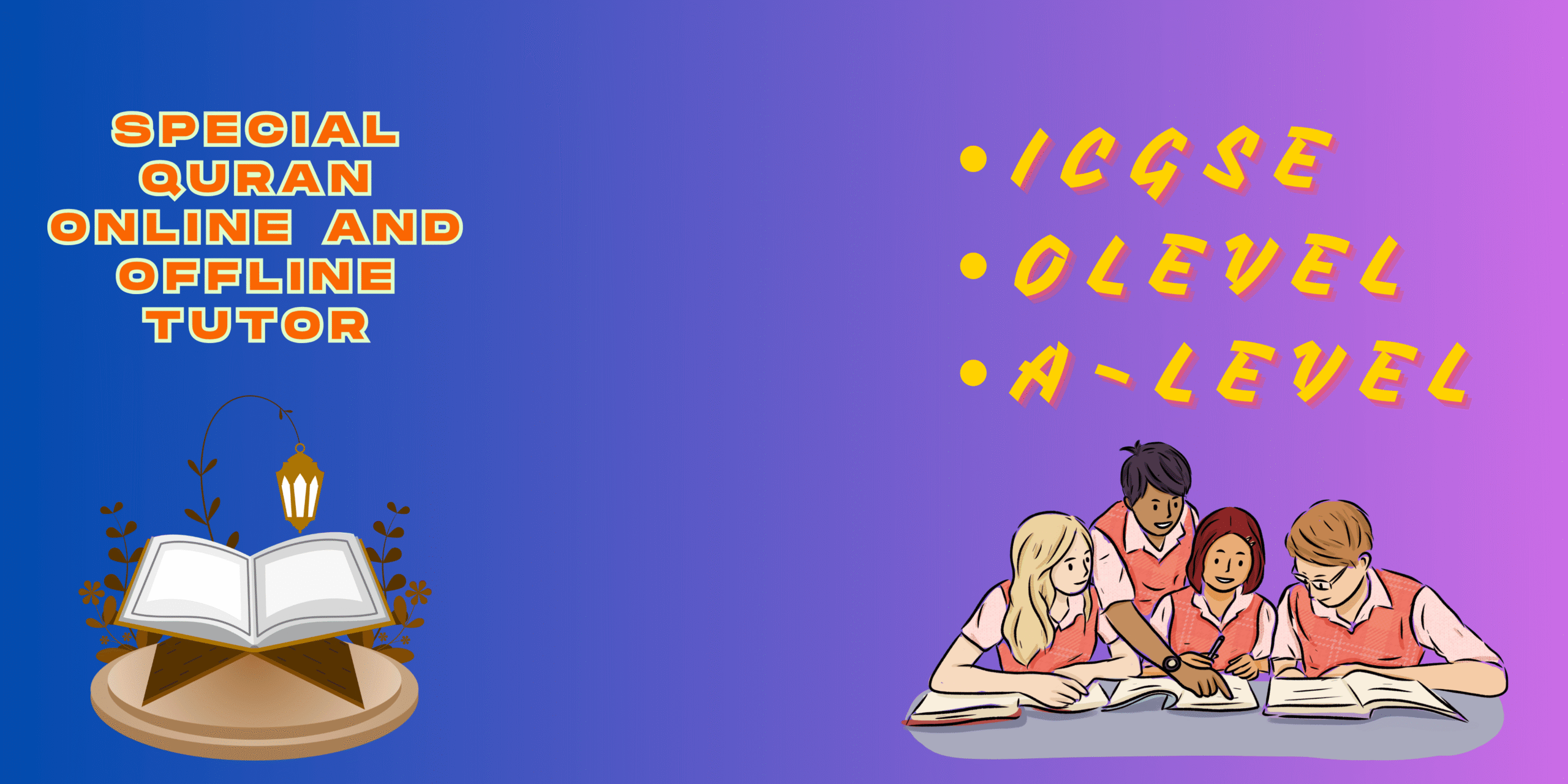Blue and Green Illustrated Home Tutoring Banner Landscape (3)